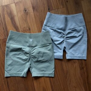 Evercute Seamless Workout Shorts – High Waisted Scrunch Butt Gym Yoga Shorts Set
